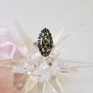 Marcasite Sterling Silver ring and butterfly earrings set